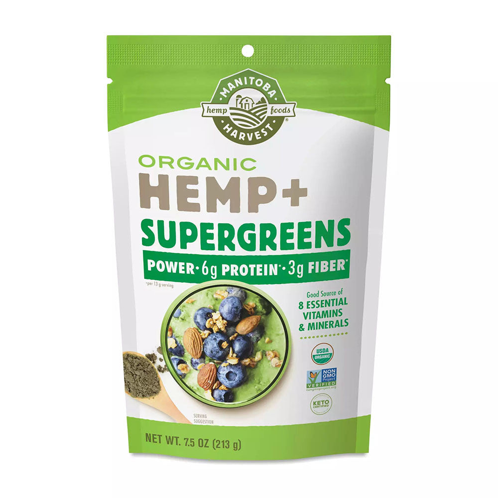 Manitoba Harvest Organic Hemp Plus Supergreens Powder, 7.5 Oz